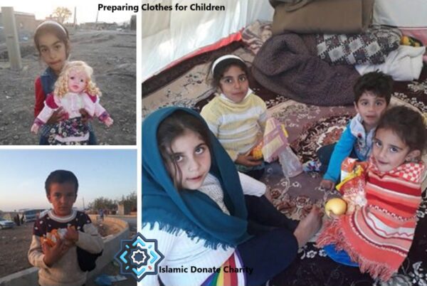 Sadaqah for Month of Safar helps children with clothes and food using BNB. Preparing Clothes for Children serves those in need.