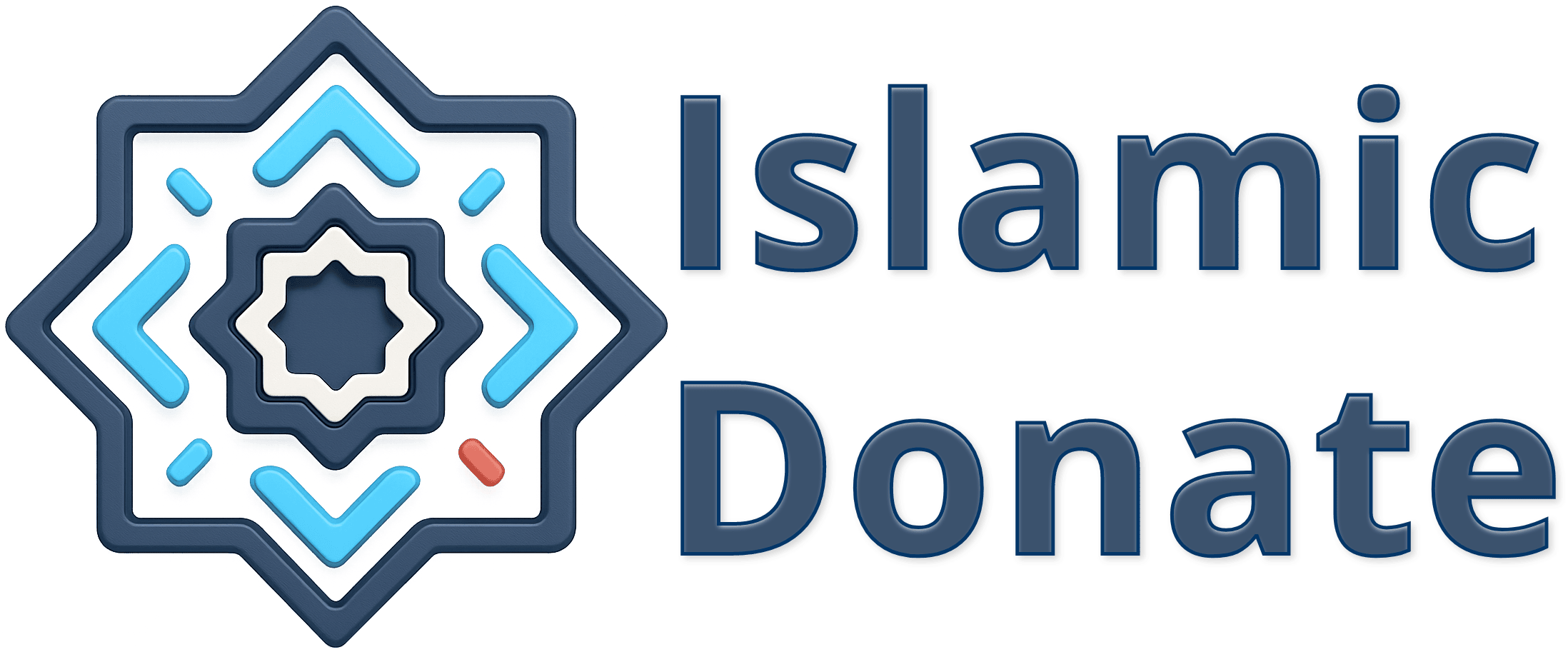 Islamic Donate logo with a stylized star emblem and text, supporting crypto donations via ETH.