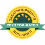 GreatNonprofits 2023 Top-Rated Nonprofit badge. This award signifies a highly-rated charitable organization recognized for its contributions.